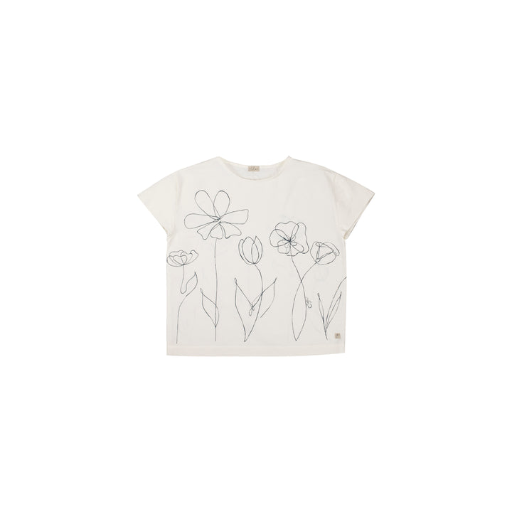 35 Blusa in cotone-lino-seta dipinta a mano -  Corolla S09 Donna
