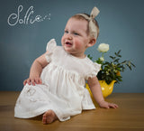 02 Abitino manica corta in cotone-seta dipinto a mano -  Aria S41