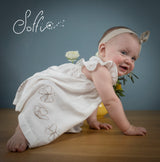 02 Abitino manica corta in cotone-seta dipinto a mano -  Aria S41