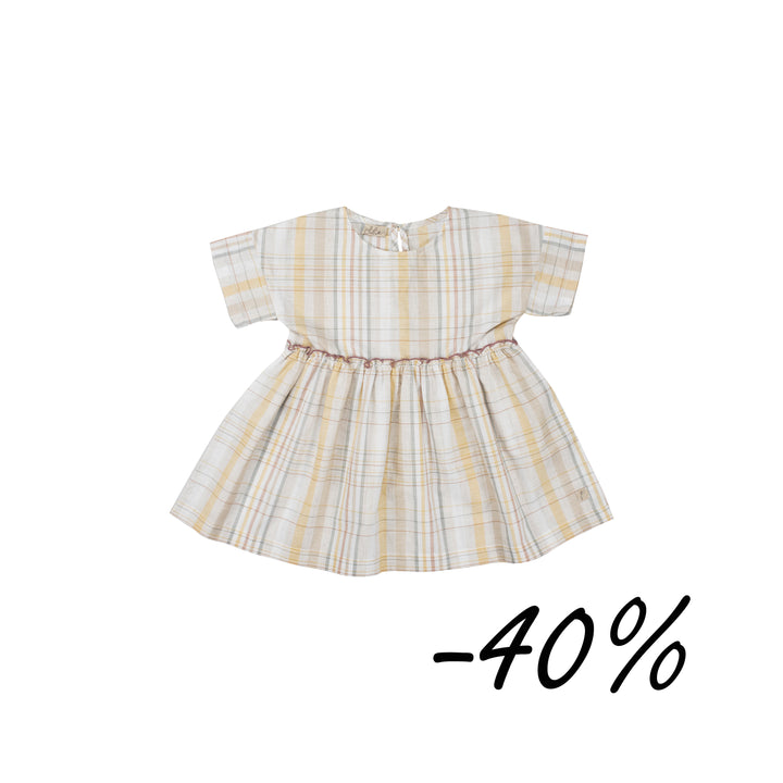 08 Abito in lino-cotone a  quadri -  Aria S43