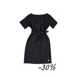 34 Abito corto in shantung di seta nera -  Romantico S16 Donna