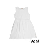 48 Abito corto in sangallo di cotone bianco -  Romantico S01 Donna