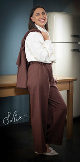 12 Camicia manica lunga in cotone con rouche  - Corolla S21 Donna