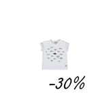 11 T-shirt di cotone dipinta a mano  "pesciolini" -  Zefiro S11