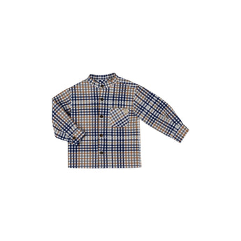 08 Camicia coreana in popeline di cotone quadretti -  Respiro W15