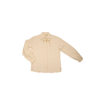 20 Camicia manica lunga in cotone operato con fiocco  - Corolla W23 Donna