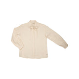 20 Camicia manica lunga in cotone operato con fiocco  - Corolla W23 Donna