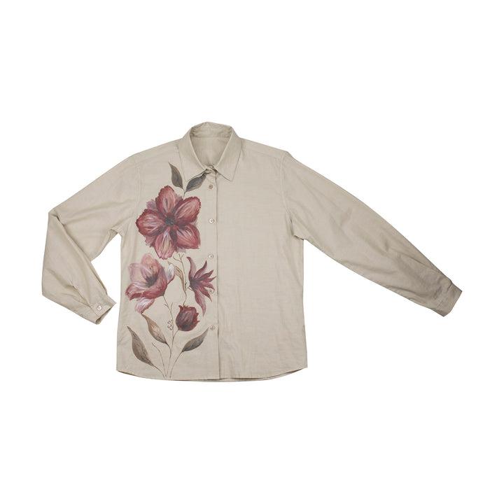 17 Camicia manica lunga in cotone dipinta a mano  - Corolla W22 Donna