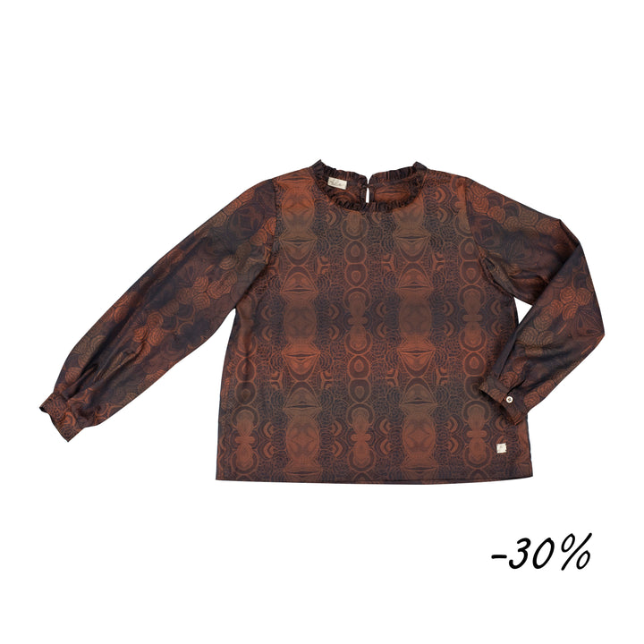 33 Blusa manica lunga in jacquard di cotone  - Corolla W18 Donna