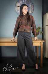 40 Pantalone palazzo in lana -  Bocciolo S07 Donna