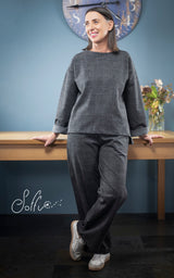 26 Pantalone palazzo in punto Milano  -  Bocciolo S08 Donna