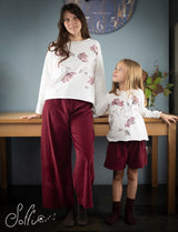 41 T-shirt manica lunga dipinta a mano - Petalo W02 Donna