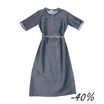 45 Abito lungo in denim fiammato -  Romantico S15 Donna