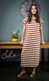 43 Abito lungo in jersey rigato -  Romantico S19 Donna