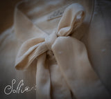 20 Camicia manica lunga in cotone operato con fiocco  - Corolla W23 Donna
