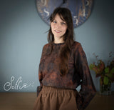 33 Blusa manica lunga in jacquard di cotone  - Corolla W18 Donna