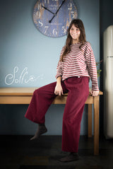 38 Pantalone palazzo in velluto costina -  Bocciolo S07 Donna