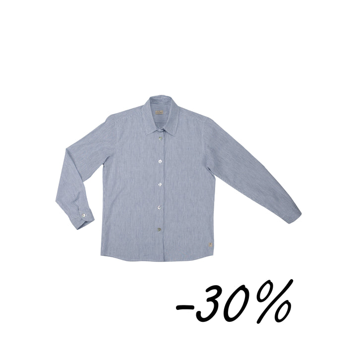 22 Camicia manica lunga in cotone righina  - Corolla S17 Donna