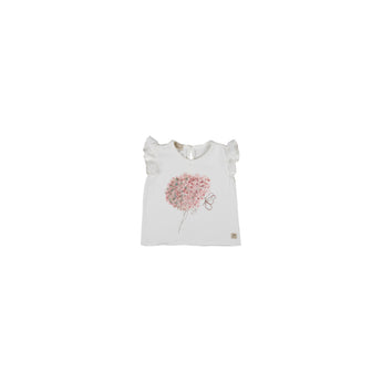 01 T-shirt dipinta a mano fiori e farfalla - Carezza S18