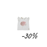 01 T-shirt dipinta a mano fiori e farfalla - Carezza S18