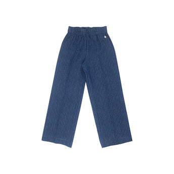 24 Pantalone palazzo in lino gessato -  Bocciolo S08 Donna