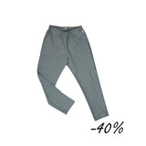 41 Pantalone gamba diritta in denim oxford verde - Bocciolo S06 Donna