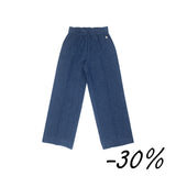 24 Pantalone palazzo in lino gessato -  Bocciolo S08 Donna
