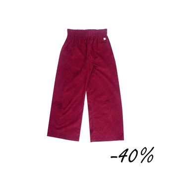 38 Pantalone palazzo in velluto costina -  Bocciolo S07 Donna