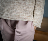 42 Maglia spalla scesa in cotone bouclè - Tenerezza S07 Donna