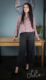 40 Pantalone palazzo in lana -  Bocciolo S07 Donna