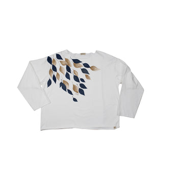 22 T-shirt manica lunga dipinta a mano - Petalo W02 Donna