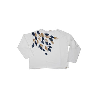 22 T-shirt manica lunga dipinta a mano - Petalo W02 Donna