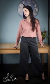 40 Pantalone palazzo in lana -  Bocciolo S07 Donna