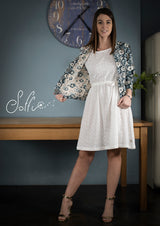 47 Giacchina morbida in jacquard floreale  - Maestrale S20 Donna