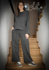 26 Pantalone palazzo in punto Milano  -  Bocciolo S08 Donna