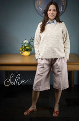 42 Maglia spalla scesa in cotone bouclè - Tenerezza S07 Donna