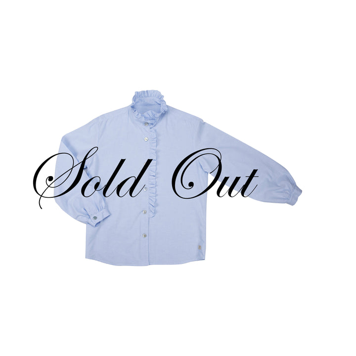 21 Camicia manica lunga in cotone con rouche  - Corolla S21 Donna