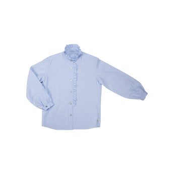 21 Camicia manica lunga in cotone con rouche  - Corolla S21 Donna